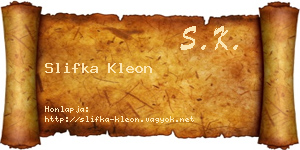 Slifka Kleon névjegykártya